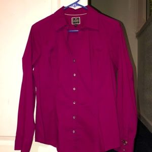 Women’s Express Essential Button Down Stretch Dress Shirt Sz Medium